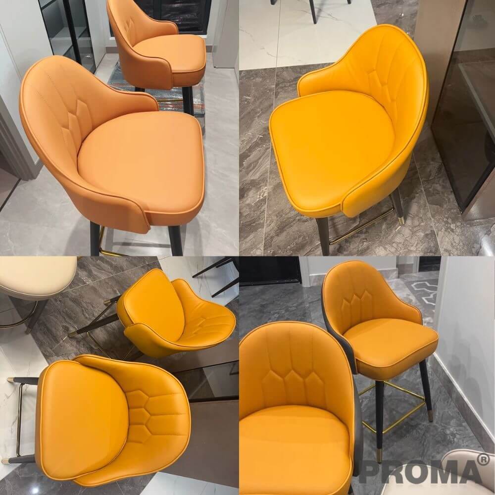  [Pre-order] เก้าอี้บาร์ทรงสูง สไตล์โมเดิร์น Proma-C-62 75 ซม. สีส้ม_1